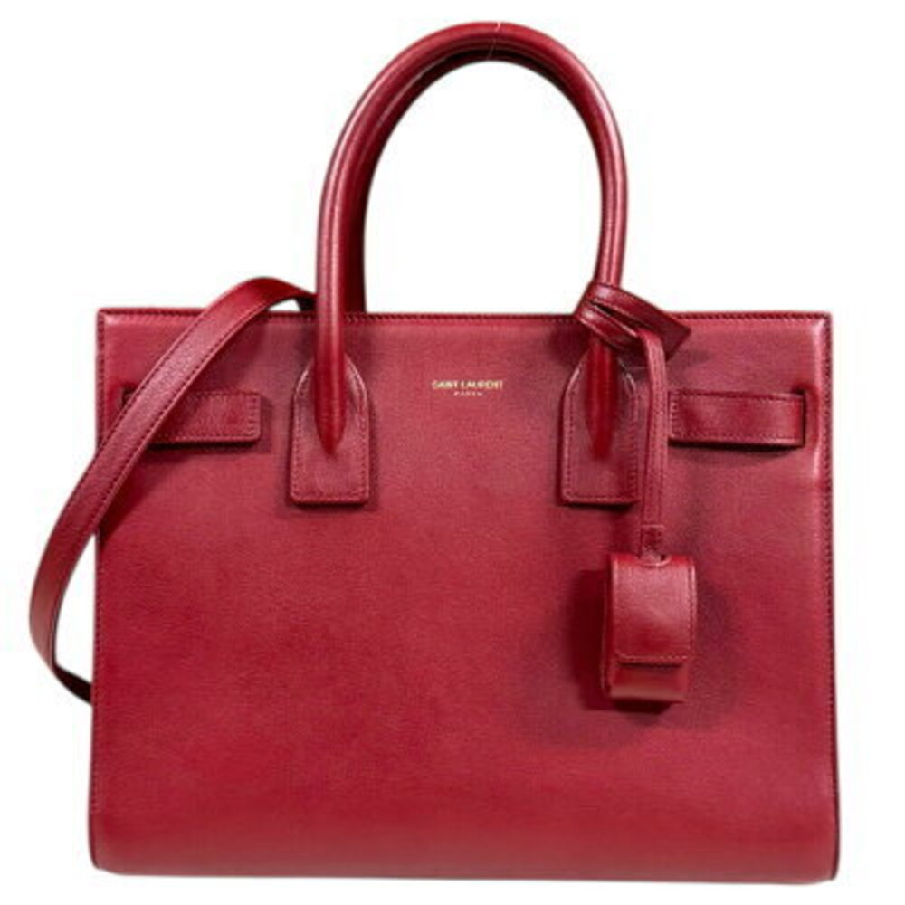 Saint Laurent Sac de Jour Baby Shoulder Bag Leather Red
